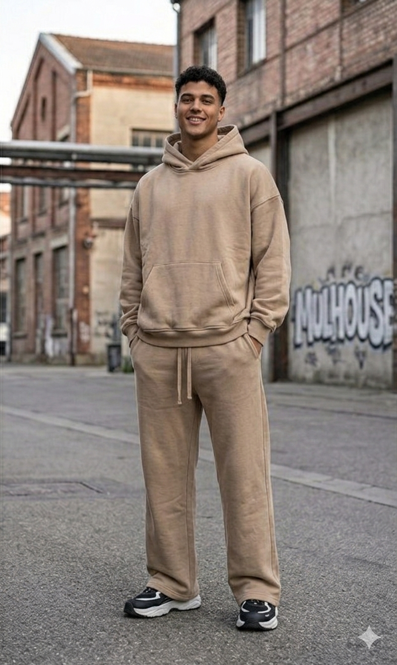 Pantalon Wide Leg VØID — détail coupe wide leg, tissu molleton premium